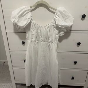 Abercrombie & Fitch White Puff Sleeve Dress